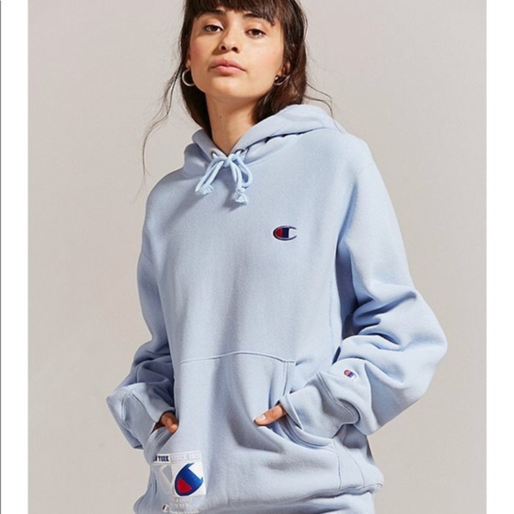 Champion Reverse Weave Blue Hoodie *rare*